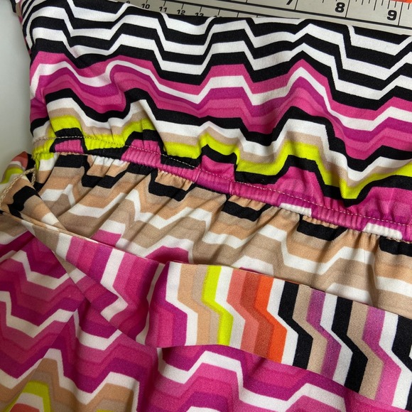 Trina Turk Women's XS Mini Belted Dress Geometric Print Pink Orange Shift Casual - Picture 8 of 11